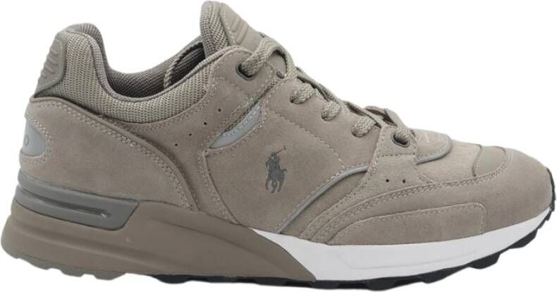 Ralph Lauren Grijze suède herensneakers