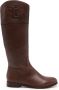 Lauren Ralph Lauren Leren laarzen met labelstitching model 'JUSTINE' - Thumbnail 1