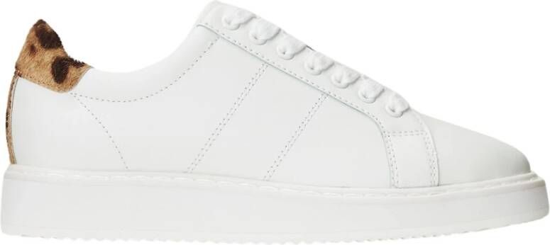 Polo Ralph Lauren Witte Angelina Sneakers met Luipaardprint White Dames