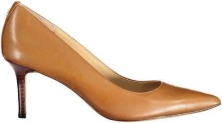 Ralph Lauren Leren platte schoen met 5 cm hak en logo