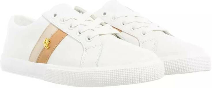 Ralph Lauren Luxe Leren Sneaker White Dames