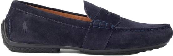 Ralph Lauren Met de hand gestikte mocassins van suède met noppenzool Blue Heren