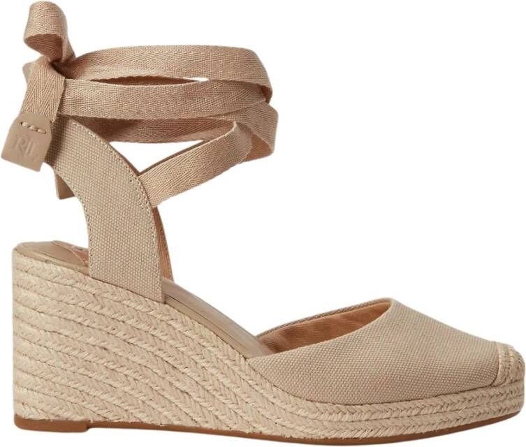 Ralph Lauren Paislee Sleehak Espadrilles Beige Dames