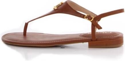 Polo Ralph Lauren Casual Camel Leren Dames Sandalen Brown Dames