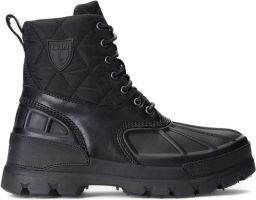 Polo Ralph Lauren Elegante Zwarte Leren Enkellaarzen Black Heren