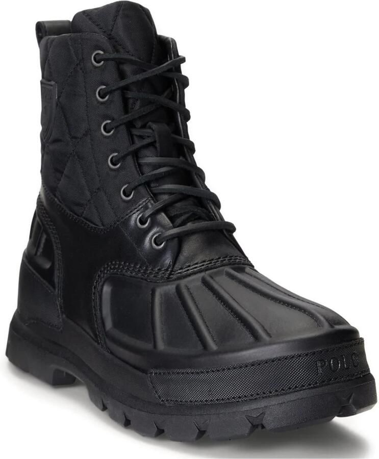 Polo Ralph Lauren Elegante Zwarte Leren Enkellaarzen Black Heren - Foto 2