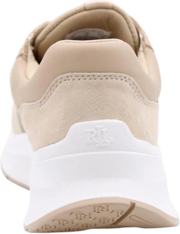LAUREN RALPH LAUREN Lage Sneakers Dames Franky Maat: 42 Materiaal: Leer Kleur: Beige - Foto 3