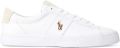 Ralph Lauren Sneakers van een mix van textiel en leer met logostitching - Wit