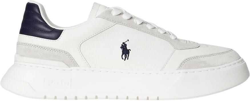 Polo Ralph Lauren Witte Leren Suède Sport Sneaker Schoenen