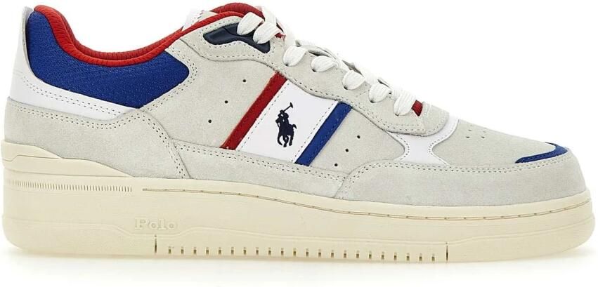 Polo Ralph Lauren Witte Sneakers met Mesh Inzetstukken