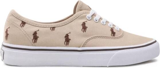 Ralph Lauren Pony Logo Skate Sneakers Beige Heren