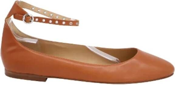 Ralph Lauren Pre-owned Leather flats Brown Dames
