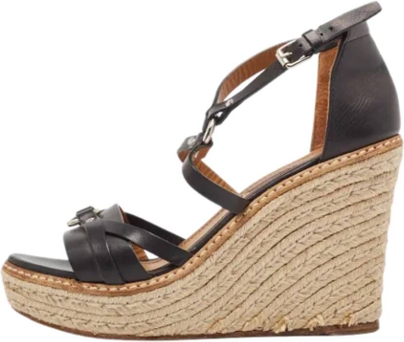 Ralph Lauren Pre-owned Leather sandals Black Dames