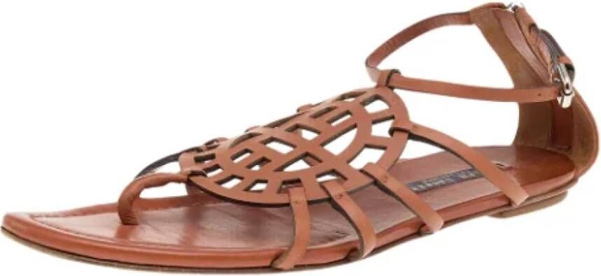 Ralph Lauren Pre-owned Leather sandals Brown Dames