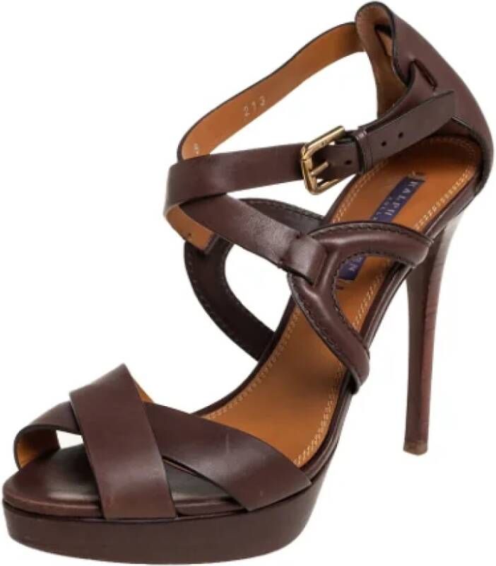 Ralph Lauren Pre-owned Leather sandals Brown Dames