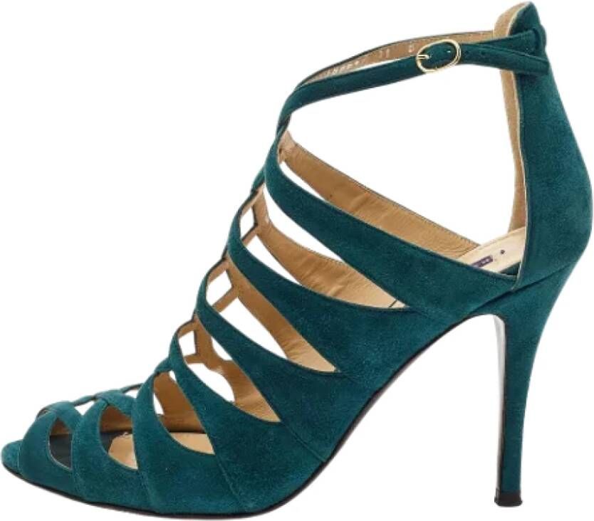 Ralph Lauren Pre-owned Suede sandals Green Dames