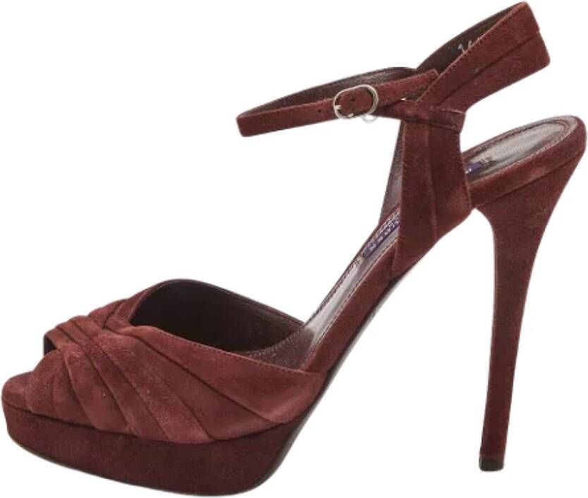 Ralph Lauren Pre-owned Suede sandals Red Dames