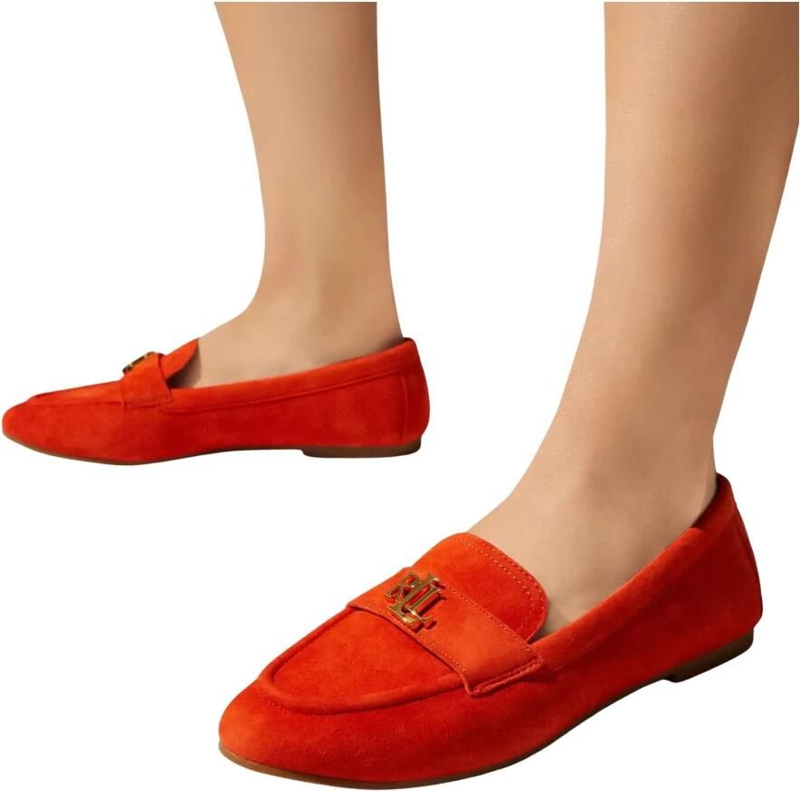 LAUREN RALPH LAUREN Loafers Dames Averi Iii Flats Maat: 38 Materiaal: Suède Kleur: Oranje - Foto 4