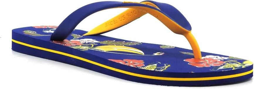 Ralph Lauren Donkerblauwe teenslippers met bloemenpatroon Bolt