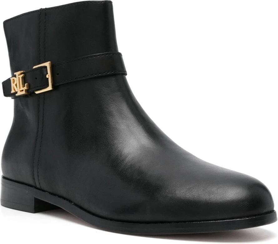 Lauren Ralph Lauren Leren boots met labelapplicatie model 'BROOKE'