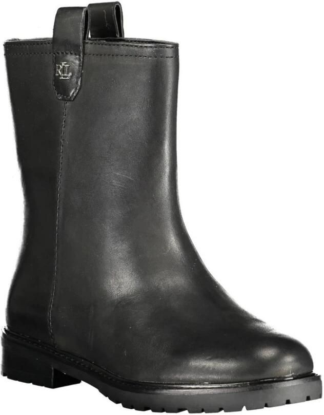 Ralph Lauren Slip-on Leren Enkellaarzen Zwart Dames - Foto 2