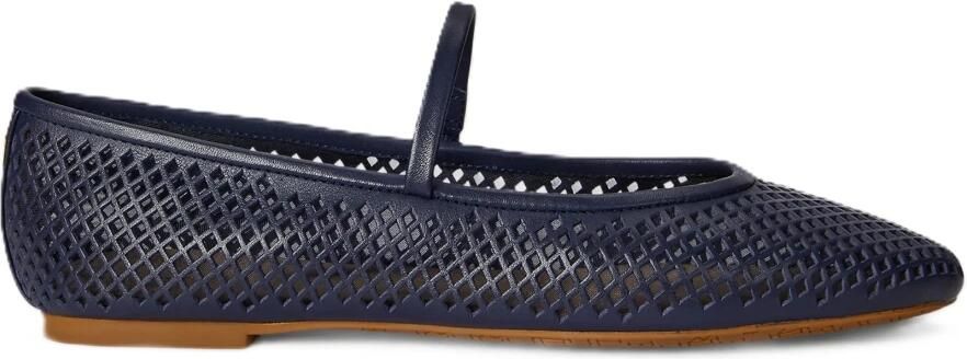 Ralph Lauren Jayna Perforated Leather Mary Jane Flat