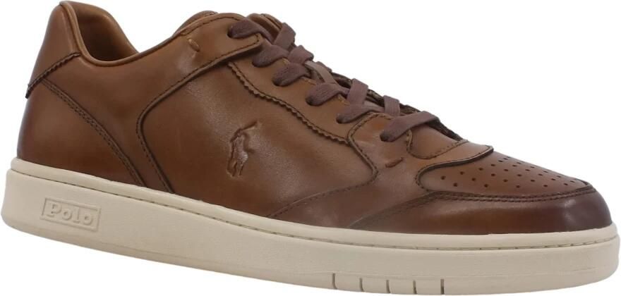 Polo Ralph Lauren Sneakers van leer met labeldetail model 'POLO'