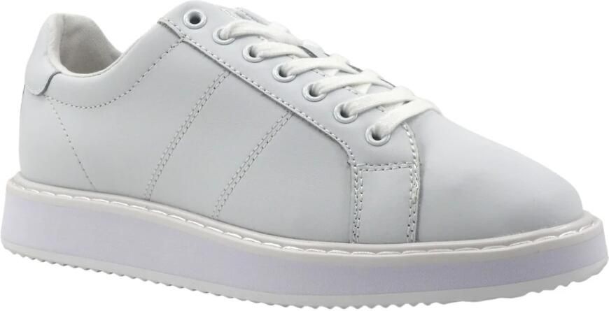 Ralph Lauren Witte Leren Sneakers met Logo Detail White Dames