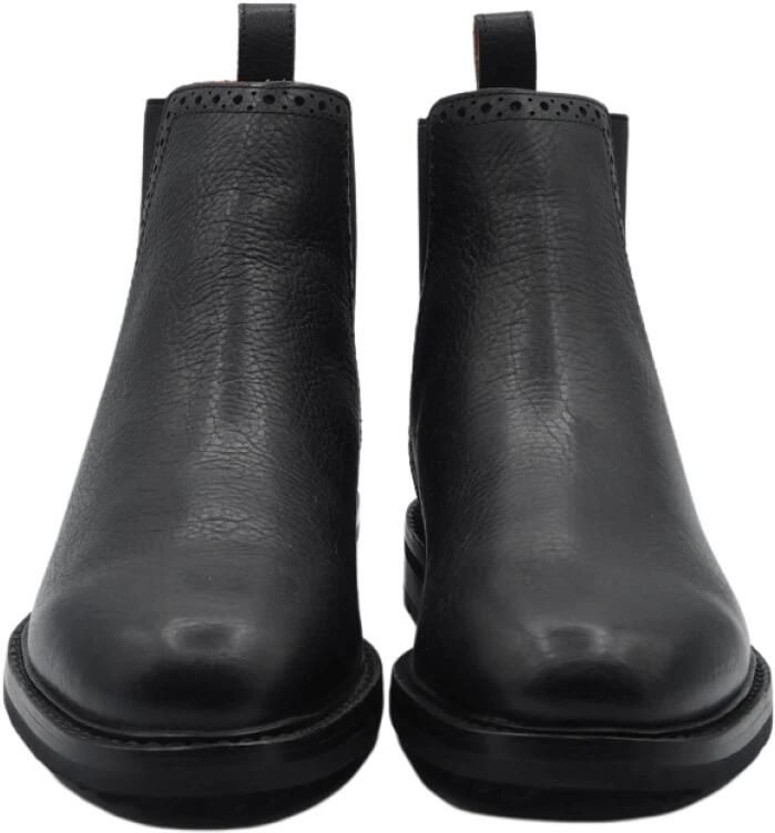 Ralph Lauren Zwarte leren enkellaarsjes