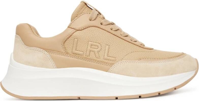 LAUREN RALPH LAUREN Lage Sneakers Dames Franky Maat: 42 Materiaal: Leer Kleur: Beige - Foto 6