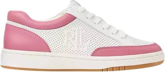Ralph Lauren Wit roze sneakers Hailey VI