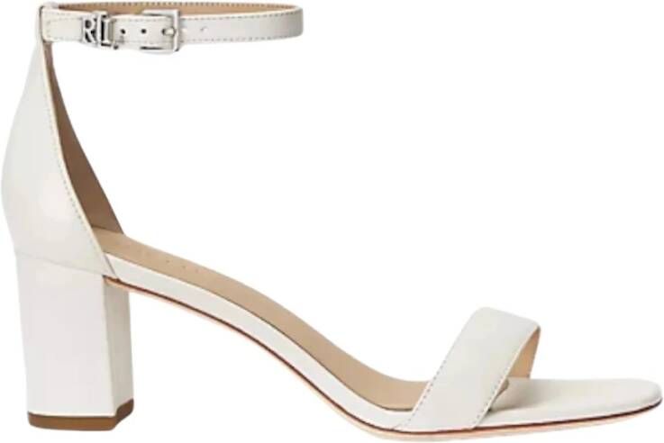 Lauren Ralph Lauren Sandalen van leer met blokhak model 'LOGAN'