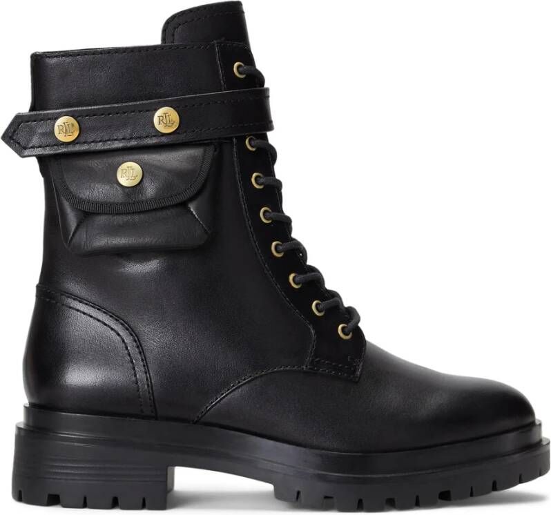 Lauren Ralph Lauren Boots van leer met labeldetail model 'CAMMIE'