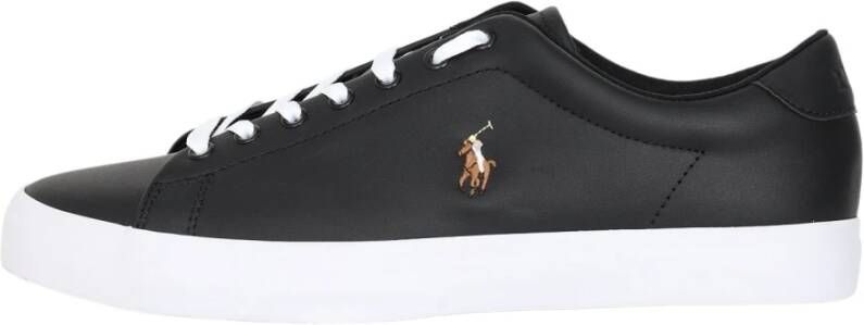 Ralph Lauren Zwarte casual herensneakers met lage profiel Zwart Heren