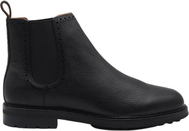 Ralph Lauren Zwarte leren enkellaarsjes