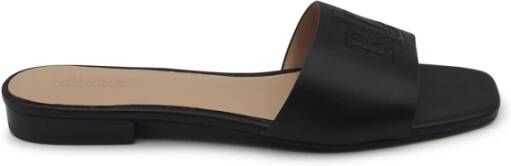 Ralph Lauren Zwarte leren slippers