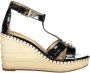 Ralph Lauren Zwarte Polyester Sleehak Sandalen met Enkelband Black Dames - Thumbnail 1