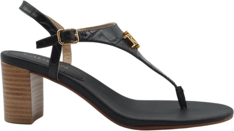 Ralph Lauren Zwarte Sandalen met Hak