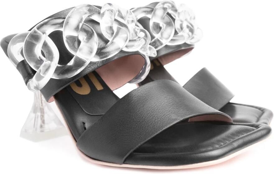 Ras Zwarte leren sandaal 7210-P stijl