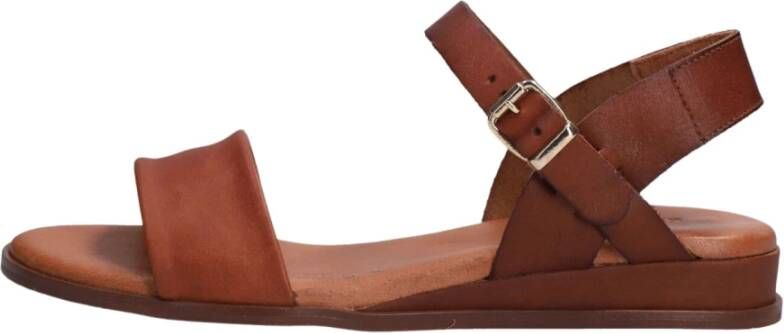 Red-Rag Red Rag Sandalen Dames Damesschoenen Leer Sleehak hoogte 4 cm 79370 Cognac - Foto 7