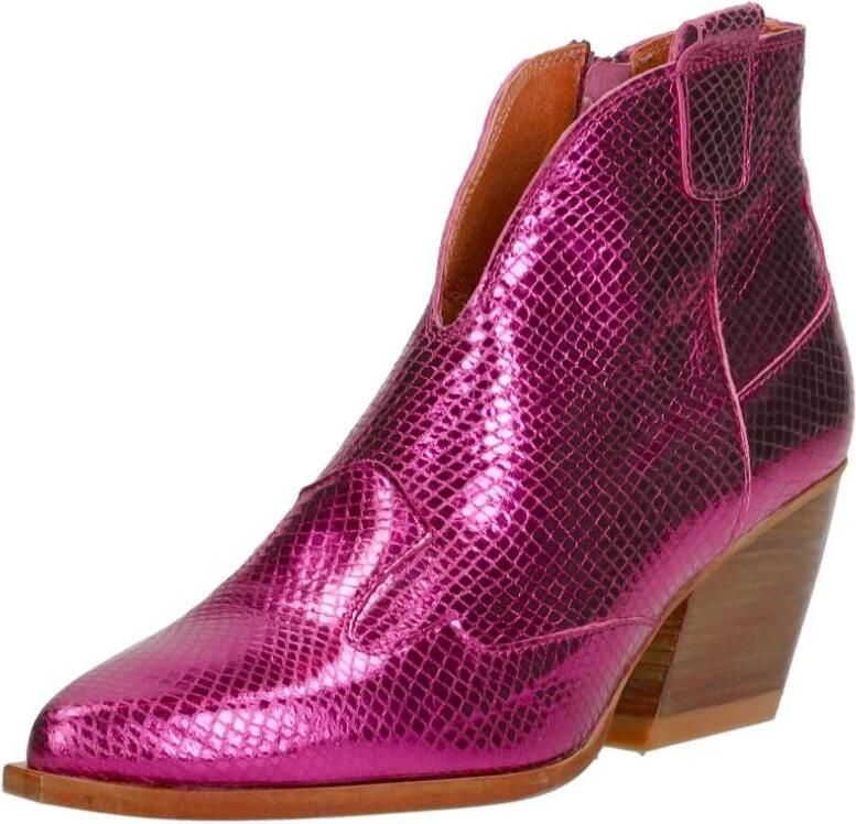 Red Rag Western Laarsjes Enkellaarsjes Hak Fuchsia - Foto 3