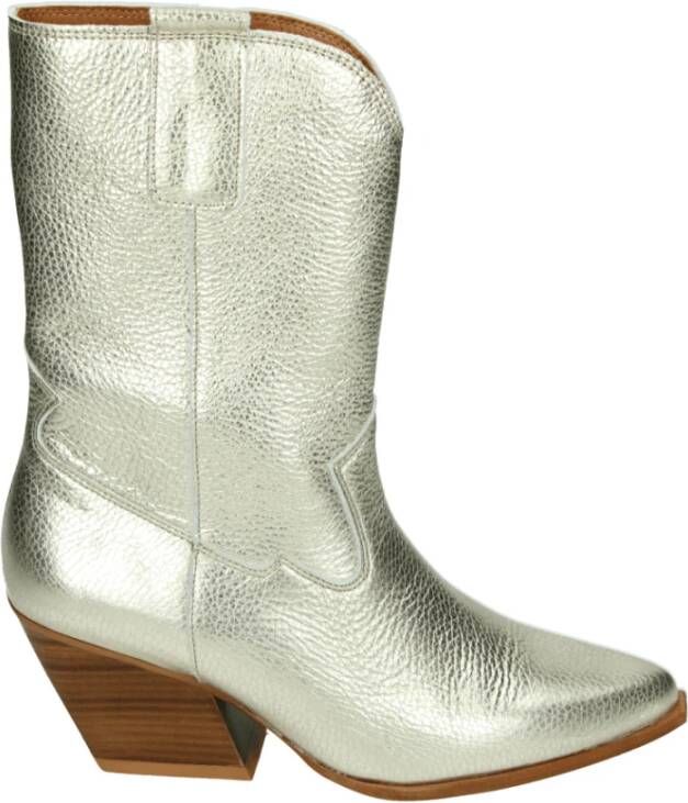 Red Rag Western Laars Goud Leer Rubberen Zool