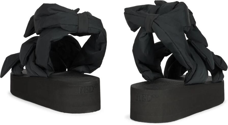 RED Valentino Moderne zwarte sandaal met plateauzool en wikkelband. - Foto 2