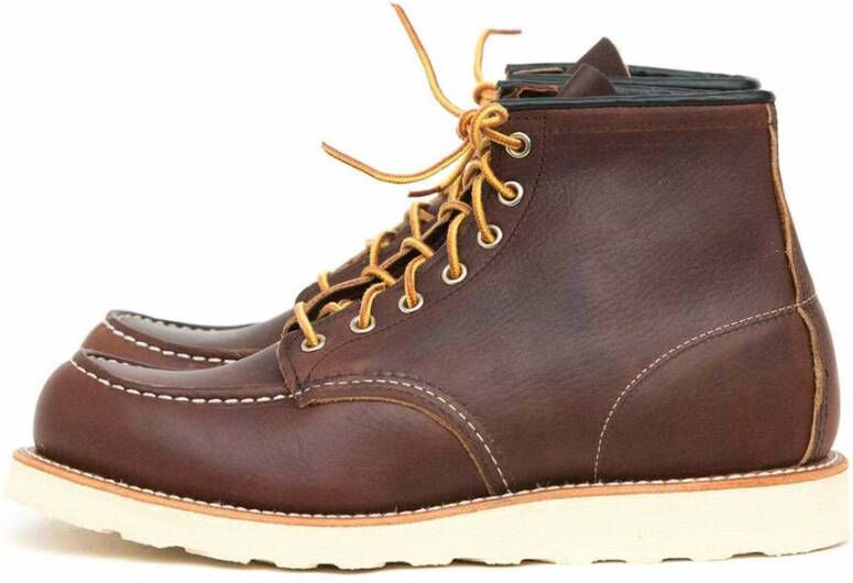 Red Wing Shoes Herenlaarzen van leer met rubberen zool Brown Heren