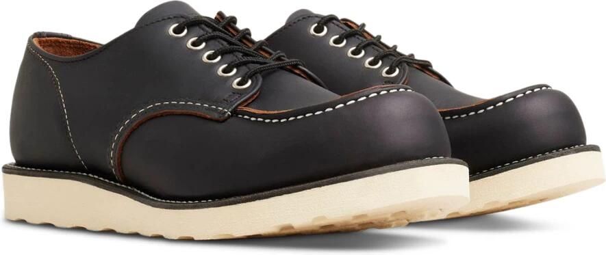 Red Wing Shoes Suede Moc Oxford Rubberen Zool Schoen Black Heren