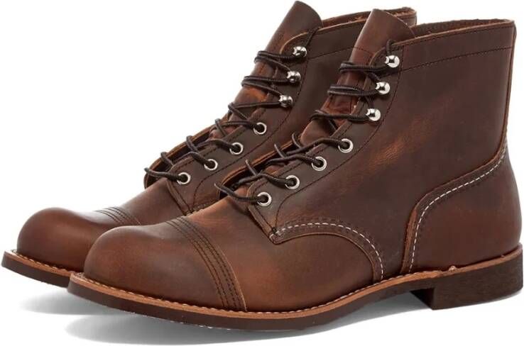 Red Wing Shoes Iron Ranger 8111 Bernstein Heren 6-inch laarzen in Oxblood Mesa leer Brown Heren