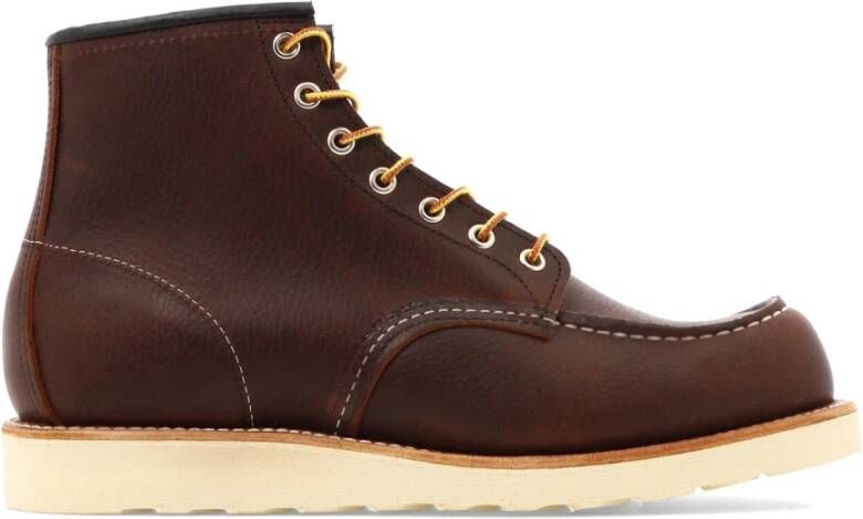 Red Wing Shoes Bruine Enkellaarzen Klassiek Moc Teen