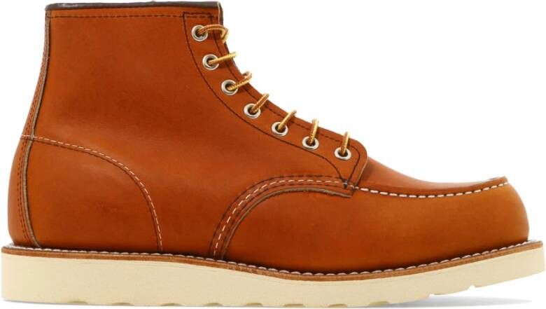 Red Wing Shoes Bruine Enkellaarzen Klassieke Moc Stijl
