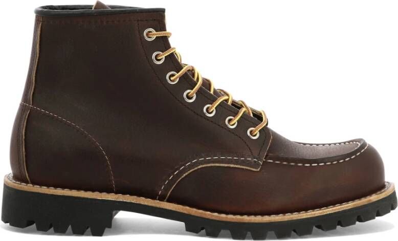 Red Wing Shoes Bruine Enkellaarzen Klassieke Moc Stijl