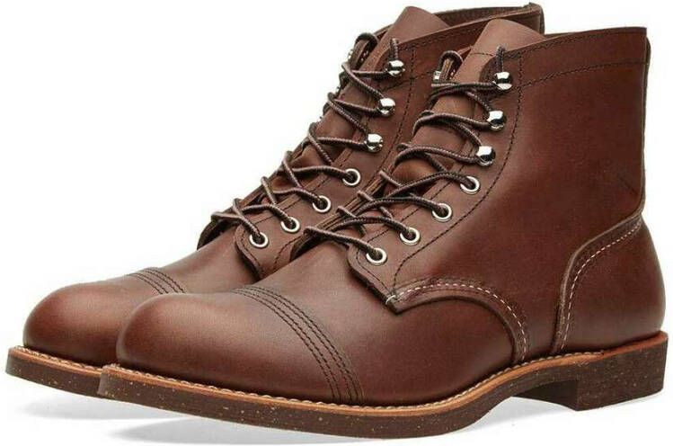 Red Wing Shoes Iron Ranger 8111 Bernstein Heren 6-inch laarzen in Oxblood Mesa leer Brown Heren